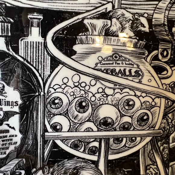 Halloween Laboratory Boiling Eyeballs Dinner Plate Apothecary Rats Poison Bottle - Picture 3 of 16